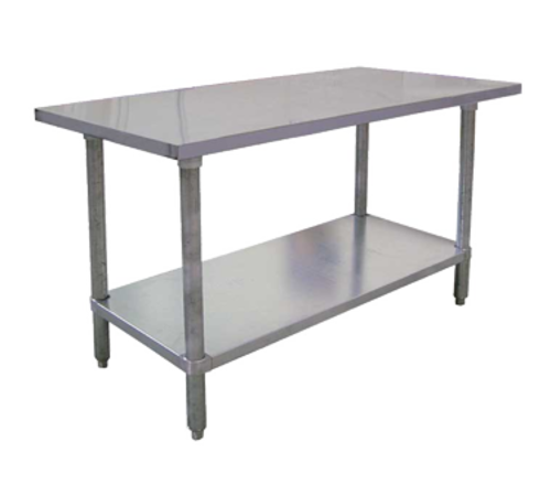 Omcan USA 19146 72" W x 30" D Stainless Steel 20 Gauge Work Table with Undershelf