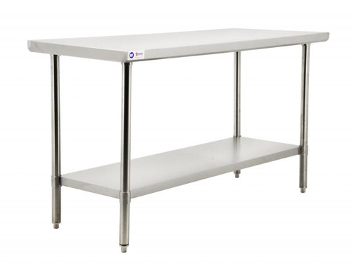 Omcan USA 19146 72" W x 30" D Stainless Steel 20 Gauge Work Table with Undershelf