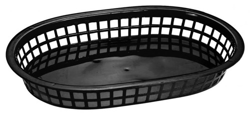 Omcan USA 80355 10" Black Plastic Oval Platter Basket