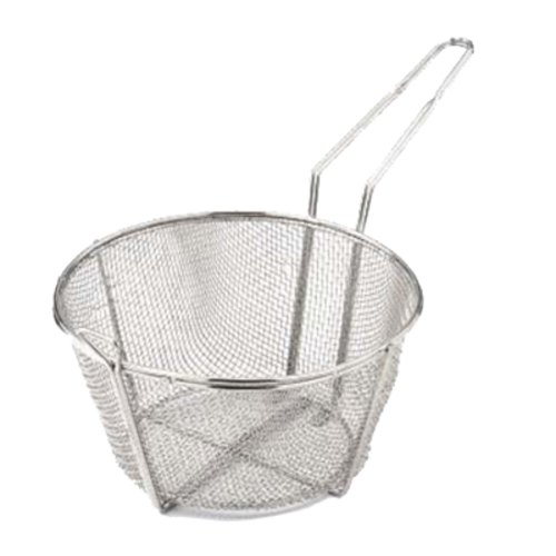 Omcan USA 80380 8.5" Dia. x 4.25" H Nickel Plated Steel Round Medium Mesh Fry Basket