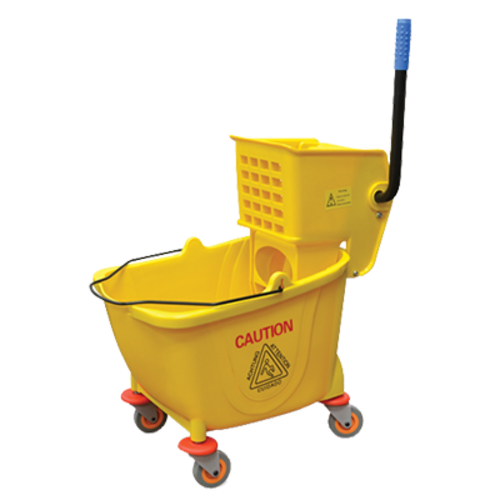Omcan USA 24413 32 L Yellow Single Mop Bucket & Wringer Combination