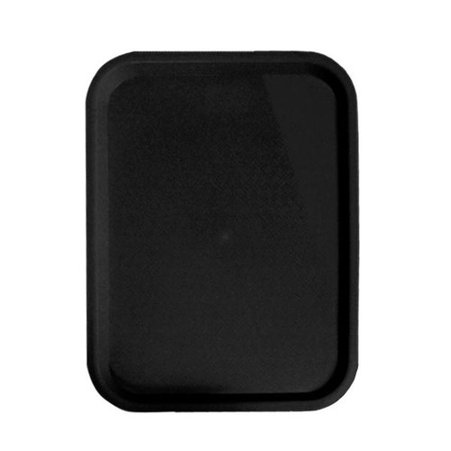 Omcan USA 80096 12" x 16" Black Polypropylene Rectangular Fast Food Tray