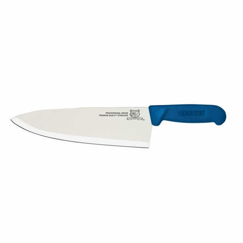 Omcan USA 12097 10" Stainless Steel Blue Handle Medium Blade Chef Knife