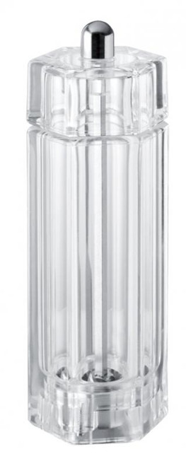 Omcan USA 43683 5" Tall Acrylic Resin Crystal Shape TRE SPADE Tosca Series Pepper Mill