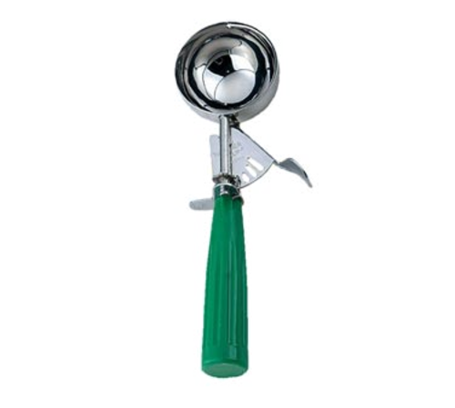 Omcan USA 34843 2.06 Oz. Green Plastic Handle Stainless Steel Ice Cream Scoop