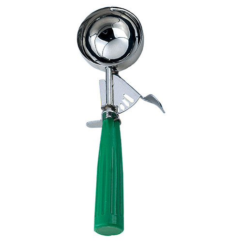 Omcan USA 34843 2.06 Oz. Green Plastic Handle Stainless Steel Ice Cream Scoop