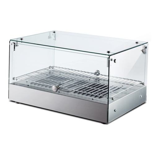 Omcan USA 41869 22"W x 14"D x 12"H Stainless Steel and Glass Countertop Food Warmer and Display Case - 110 Volts 1-Ph