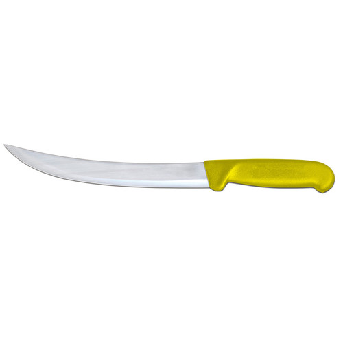 Omcan USA 12354 10" Stainless Steel Yellow Handle Curved Breaking Knife