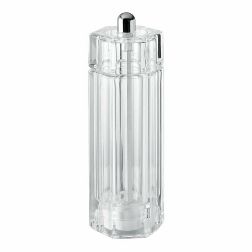 Omcan USA 43704 5" Tall Acrylic Resin Crystal Shape TRE SPADE Tosca Series Salt Mill