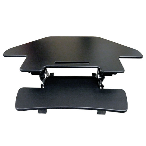 Omcan USA 44561 28.74" W x 7.5" D Black Adjustable Height Ergonomic Corner Desk Platform