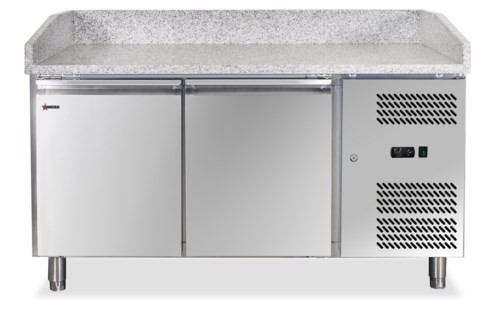 Omcan USA 39592 59.4" W 2 Doors Refrigerated Pizza Prep Table - 110 Volts 1-Ph