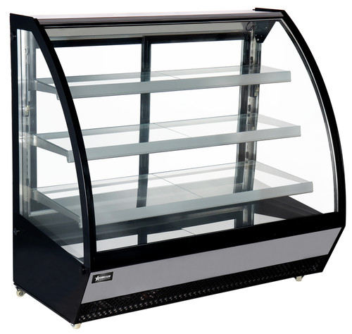 Omcan USA 46471 59.8" W Curved Glass 3 Shelves Refrigerated Display