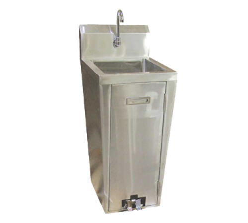 Omcan USA 23515 18" W 16 Gauge Stainless Steel Hand Wash Pedestal Sink