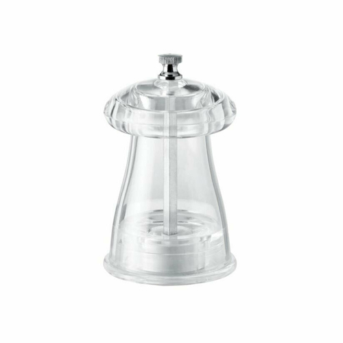 Omcan USA 43703 4" Tall Acrylic Resin Crystal Shape TRE SPADE Tosca Series Salt Mill