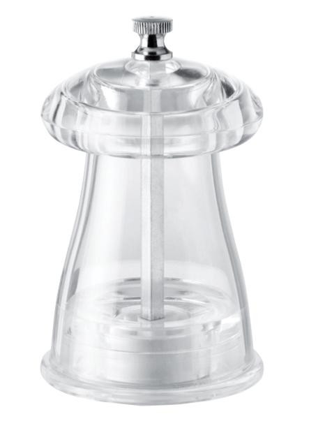 Omcan USA 43703 4" Tall Acrylic Resin Crystal Shape TRE SPADE Tosca Series Salt Mill
