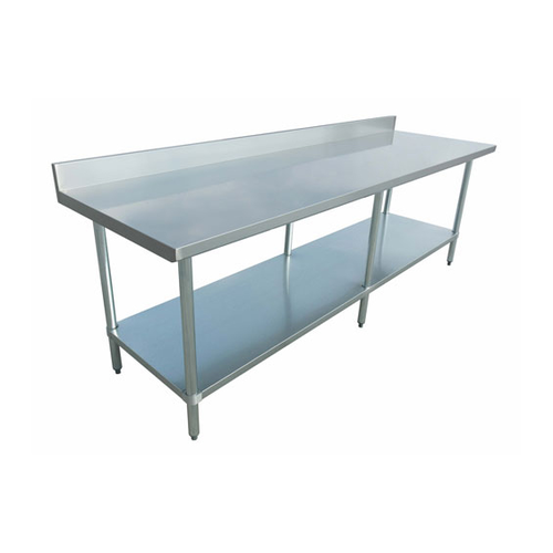 Omcan USA 23799 84" W x 24" D Galvanized 18 Gauge Elite Series Work Table with Undershelf