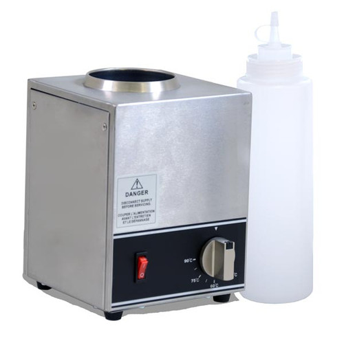 Omcan USA 44177 Stainless Steel Countertop Single Bottle Sauce Warmer - 120 Volts 200 Watts