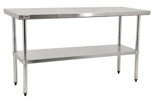 Omcan USA 17581 60" W x 24" D Galvanized 18 Gauge Elite Series Work Table with Undershelf