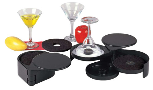 Omcan USA 80588 3 Tiers Black ABS Plastic Glass Rimmer