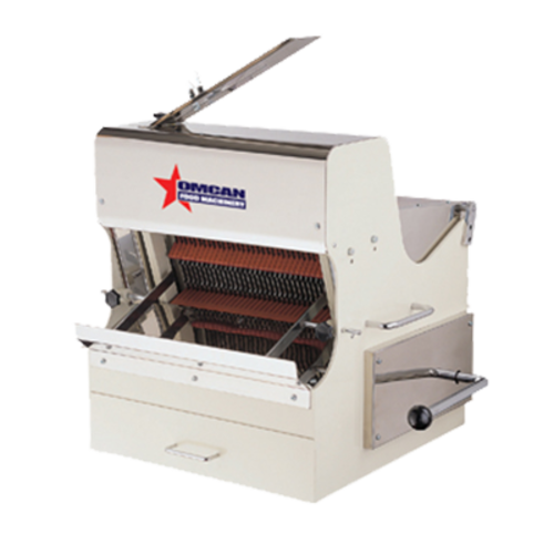 Omcan USA 21122 32.75" H x 30" W x 28.5" D 0.62" Slice Cut 15" Max Loaf Length Bread Slicer - 120 Volts