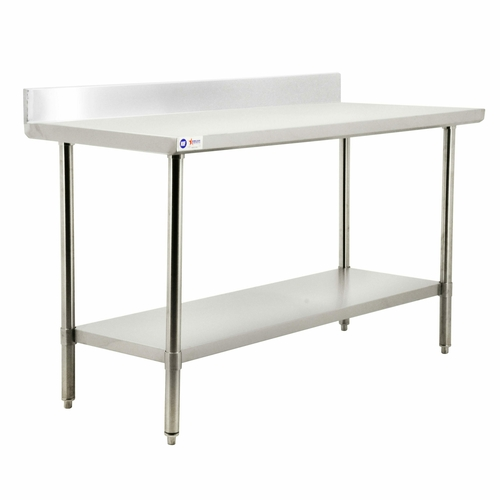 Omcan USA 44338 48" W x 24" D Stainless Steel 20 Gauge Open with Undershelf Work Table