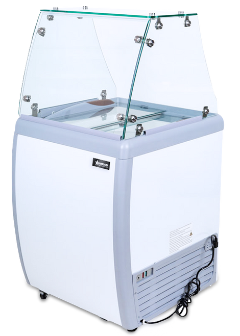 Omcan USA 44590 120 L. Powder Coated Steel Ice Cream Dipping or Display Case - 110 Volts