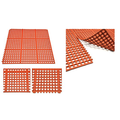 Omcan USA 39767 Red Rubber Multi-Purpose Anti-Fatigue Mat