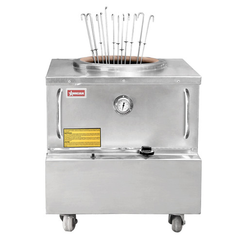 Omcan USA 44285 32" x 32" Stainless Steel Natural Gas Tandoor Clay Oven - 56,000 BTU