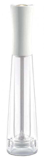 Omcan USA 43702 10" Tall White Finish Italian Beech Wood Acrylic Resin Base TRE SPADE Tosca Series Salt Mill