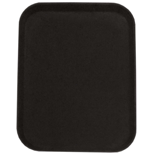 Omcan USA 80115 18" x 14" ABS Plastic Black Rectangular Serving Tray