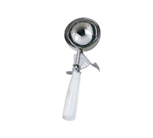 Omcan USA 34840 5.03 Oz. White Plastic Handle Stainless Steel Ice Cream Scoop