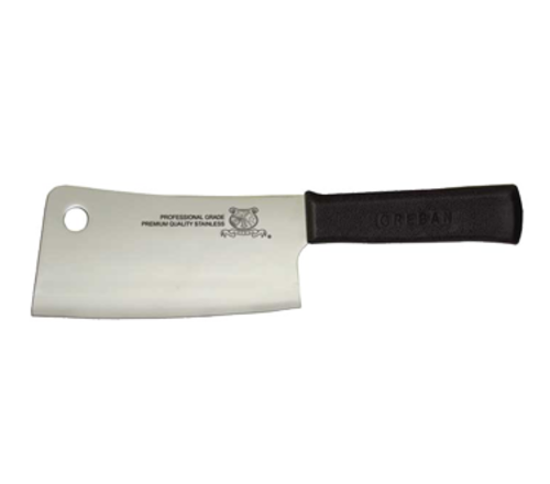 Omcan USA 10549 7" Stainless Steel Blade Black Plastic Handle Cleaver
