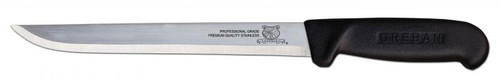 Omcan USA 11854 8" Black Handle Light Gauge Straight Blade Fillet Knife