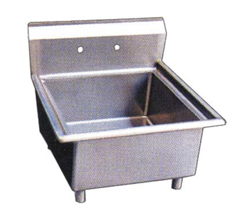 Omcan USA 22112 23" W 18 Gauge Stainless Steel Without Drainboard Galvanized Legs Pot Sink