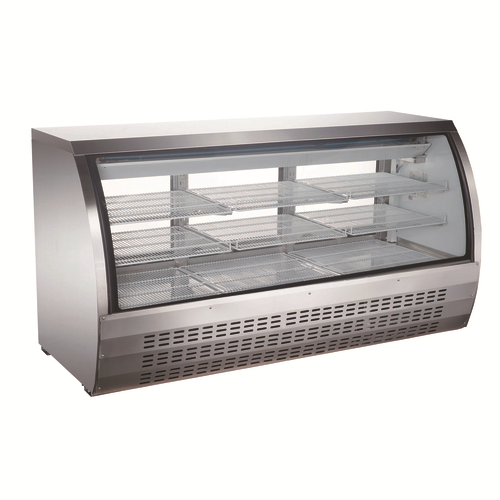 Omcan USA 50080 82" W Stainless Steel 6 Shelves Refrigerated Deli Display Case - 115 Volts 1-Ph