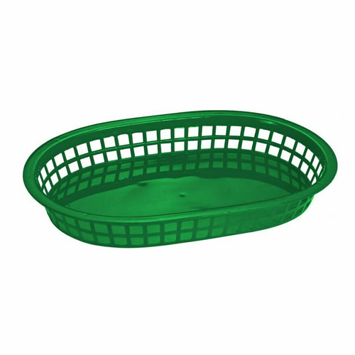 Omcan USA 80354 10" Green Plastic Oval Platter Basket