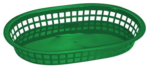 Omcan USA 80354 10" Green Plastic Oval Platter Basket
