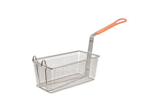 Omcan USA 80554 6.31" W x 12.13" D x 5.31" H Nickel Plated Steel Rectangular Medium Mesh Fry Basket