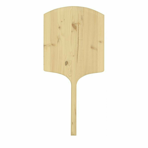 Omcan USA 80609 20" x 22" Blade Rectangular Pizza Peel with 42" L and Wooden Handle