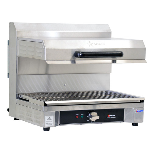 Omcan USA 43450 23"W Stainless Steel Single Electric Countertop Salamander and Broiler - 240 Volts 1-Ph