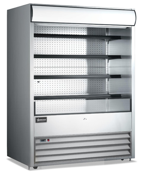 Omcan USA 43460 72"W Vertical Case Open Refrigerated Merchandiser - 220 Volts 1-Ph
