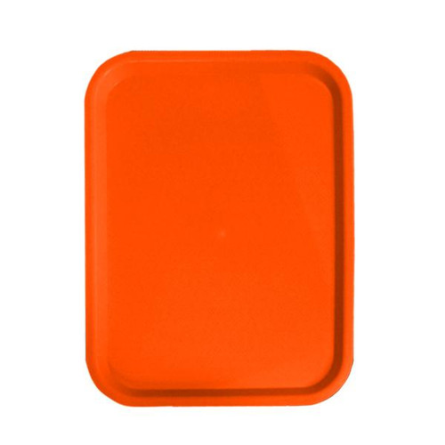 Omcan USA 80097 12" x 16" Orange Polypropylene Rectangular Fast Food Tray
