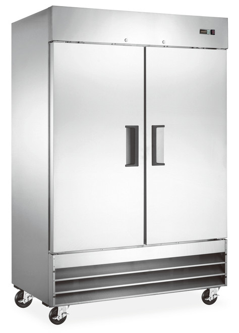 Omcan USA 59026 54" W Stainless Steel 2 Doors Reach-In Refrigerator -110 Volts 0.33 HP