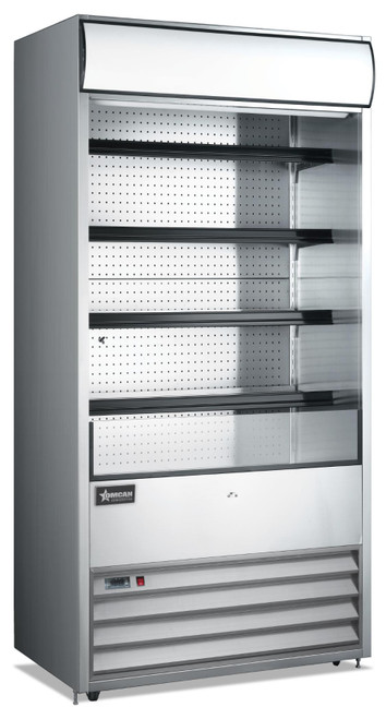 Omcan USA 43459 36"W Vertical Case Open Refrigerated Merchandiser - 120 Volts 1-Ph