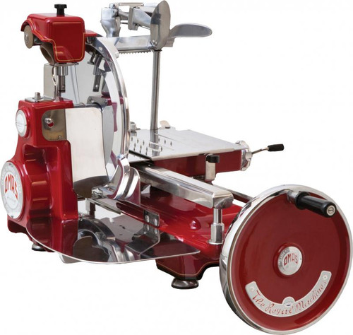Omcan USA 44007 12" Cast Iron and Stainless Steel Manual Feed Heavy Duty Volano Flywheel Slicer