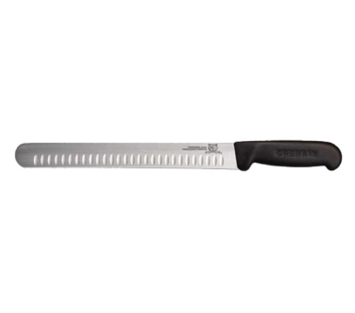 Omcan USA 12713 12" Black Handle Granton Edge Straight Slicer