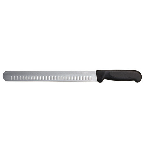 Omcan USA 12713 12" Black Handle Granton Edge Straight Slicer