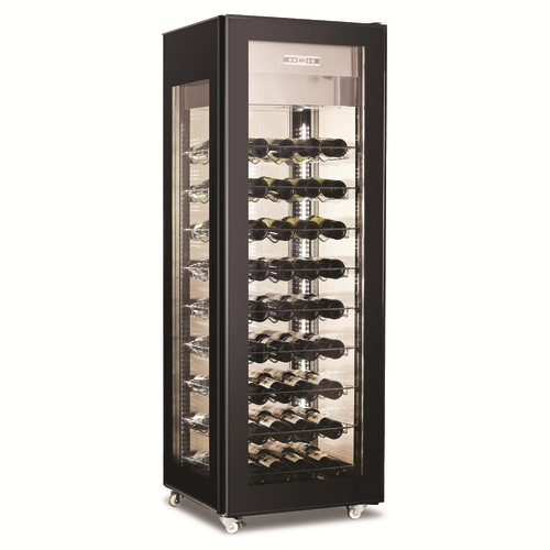 Omcan USA 43458 Glass Door and Sides Showcase Wine Refrigerator - 110 Volts 1-Ph