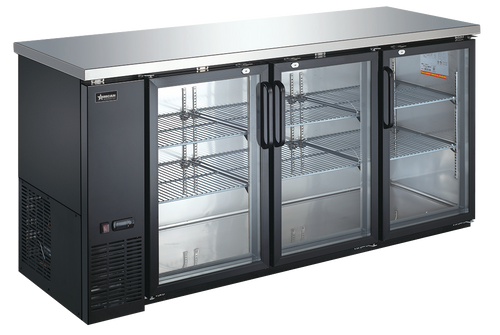 Omcan USA 50062 19.6 Cu. Ft. Three Sections Reach-In Refrigerated Back Bar Cooler - 115 Volts 1-Ph