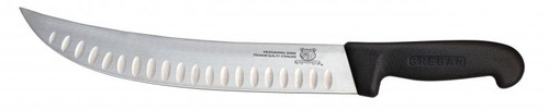 Omcan USA 12176 10" Black Handle Granton Edge Steak Knife